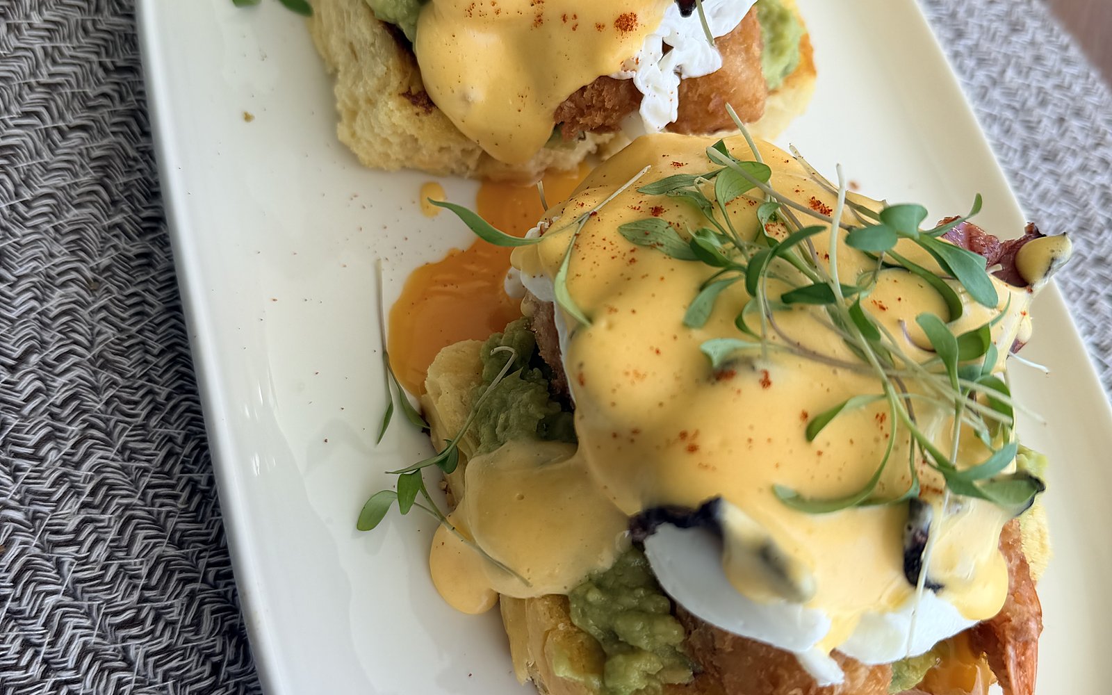 Eggs Benedict with hollandaise served at a brunch in Albufeira